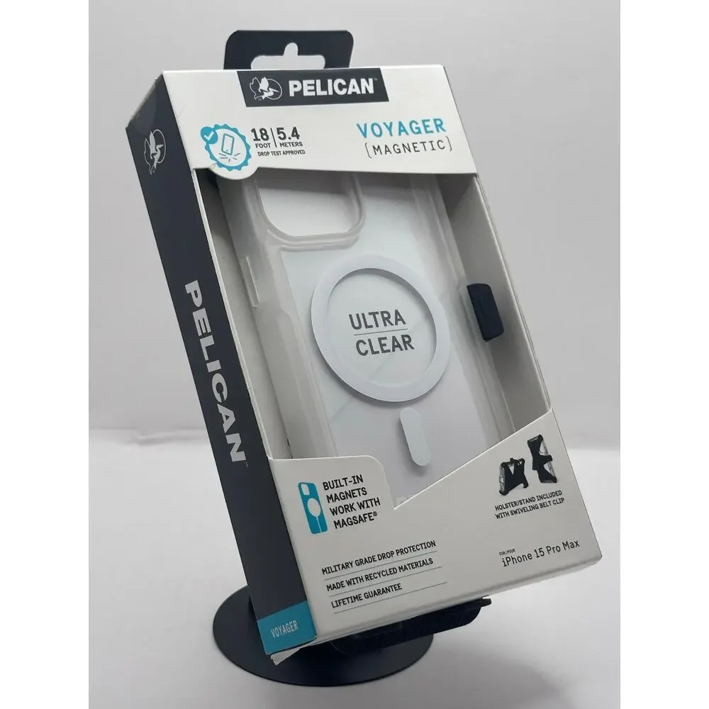 Pelican Voyager Magnetic Ultra Clear iPhone 15 Pro Max MagSafe Case NWT